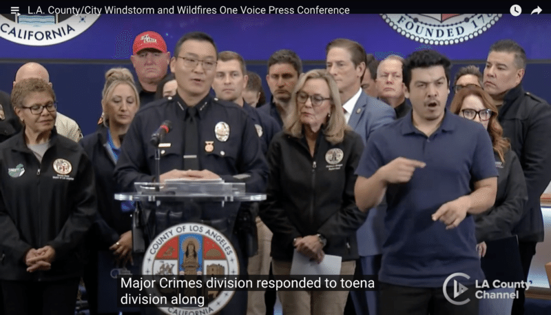 Rueda de prensa sobre los incendios de LA